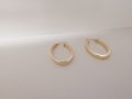 Златни обеци елипса , снимка 5