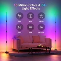 Нова LED Ъглова Лампа OUTON RGB, Сгъваема, Синхрон с Музика, снимка 6 - Лед осветление - 44156158
