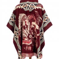 Автентичнo еквадорско унисекс вълнено пончо с индианец и вълк, различни цветове, снимка 3 - Блузи с дълъг ръкав и пуловери - 35847442