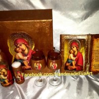 Подарък за Кръстници- Състарена Книга с икона/ снимка и поздрав по желание , снимка 4 - Подаръци за кръщене - 39962326