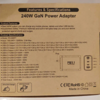 240w PD захранване 4-Port GaN III Type C 100W 140W PD 3.1, снимка 4 - Резервни части за телефони - 44688623