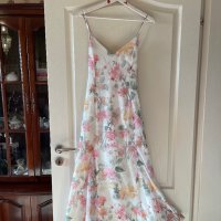 Нова ефирна дълга елегантна рокля флорален принт нежни цветя , снимка 3 - Рокли - 41612577