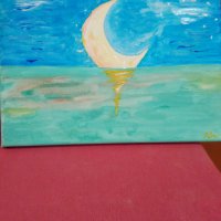 "Лунна пътека" акрил върху платно, снимка 2 - Картини - 40833472