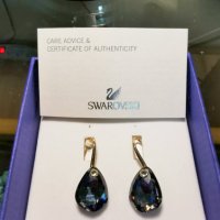 Обеци Сваровски със сертификат за оригиналност НОВИ в кутия Swarovski, снимка 1 - Обеци - 36017298