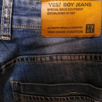 Yes! Boy Jeans, Slim Fit - мъжки Дънки в син цвят слим по тялото, снимка 3 - Дънки - 39988116