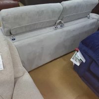 Сив диван от плат тройка с функция сън, снимка 4 - Дивани и мека мебел - 41450820