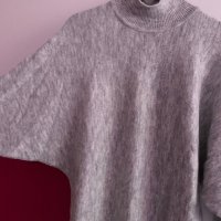 H&M сив дамски пуловер-полуполо, снимка 2 - Блузи с дълъг ръкав и пуловери - 42111653