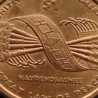 Монета 1 долар UNITED STATES OF AMERICA HAUDENOSAUMEE GREAT LAW OF PEACE 38034, снимка 3 - Нумизматика и бонистика - 40767595