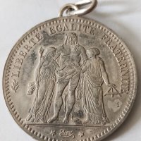 5 франка 1874 година , снимка 1 - Нумизматика и бонистика - 44175358