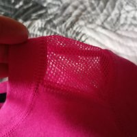 Блузка в розово с акцент мрежички на рамената, снимка 4 - Блузи с дълъг ръкав и пуловери - 42509343