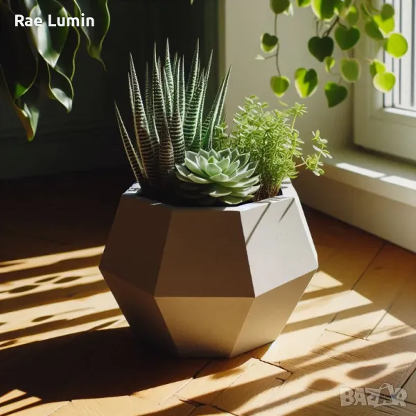 Модерна осмоъгълна кашпа, снимка 1