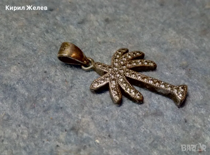 ФИГУРАЛЕН СКЪПОЦЕНЕН СРЕБЪРЕН ПЕНДАНТ ПАЛМА СРЕБРО 925 с ИСКРЯЩИ ФАСЕТИРАНИ ЦИРКОНИ 49766, снимка 1