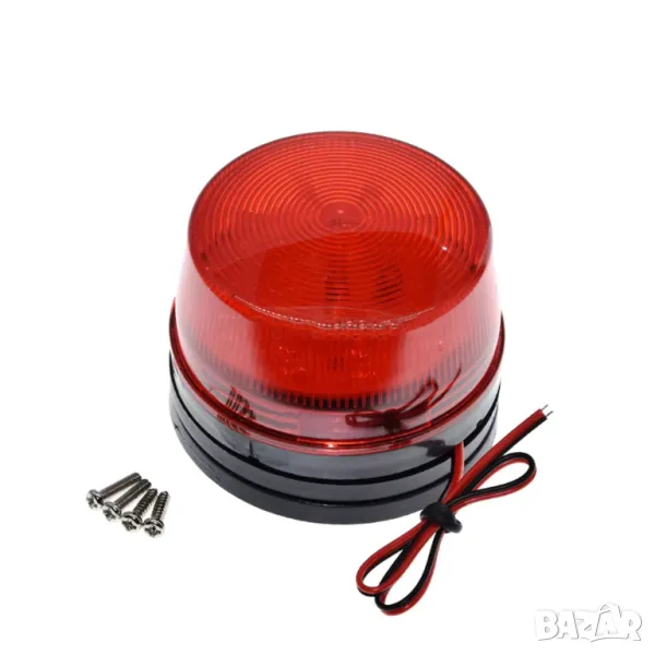 Предупредителна мигаща светлина SL-79 DC12V червена, снимка 1