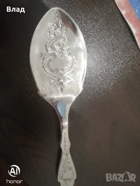 Посребрена шпатула лопатка за торта, снимка 1
