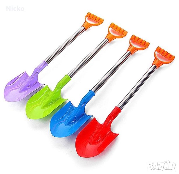 Детска лопатка за пясък с метална дръжка, снимка 1