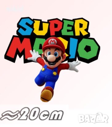 Супер Марио Super Mario голяма с надпис термо щампа апликация картинка за дреха лепенка, снимка 1