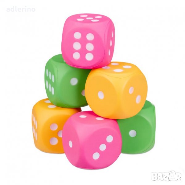 Детска игра Оригинални зарове, комплект от 6 броя, зарове за анимация, големи зарове за детски игри,, снимка 1