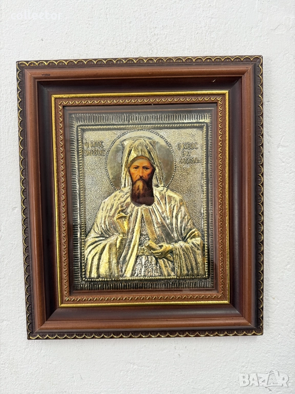 Икона - Свети Сава Нови Калимноски / сребро / позлата. №7693, снимка 1
