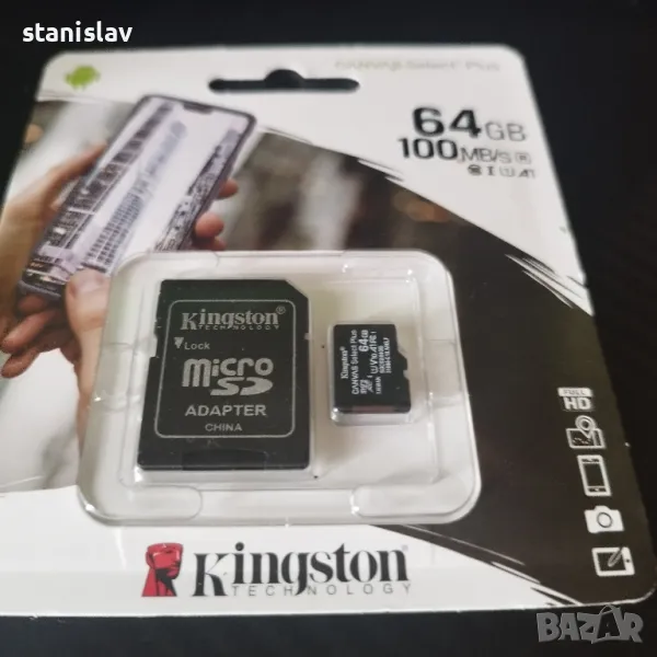 микро SD card Kingston 64 GB , снимка 1