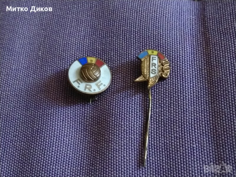 Футболна значка на Румъния фехтовка винтидж емайл, снимка 1