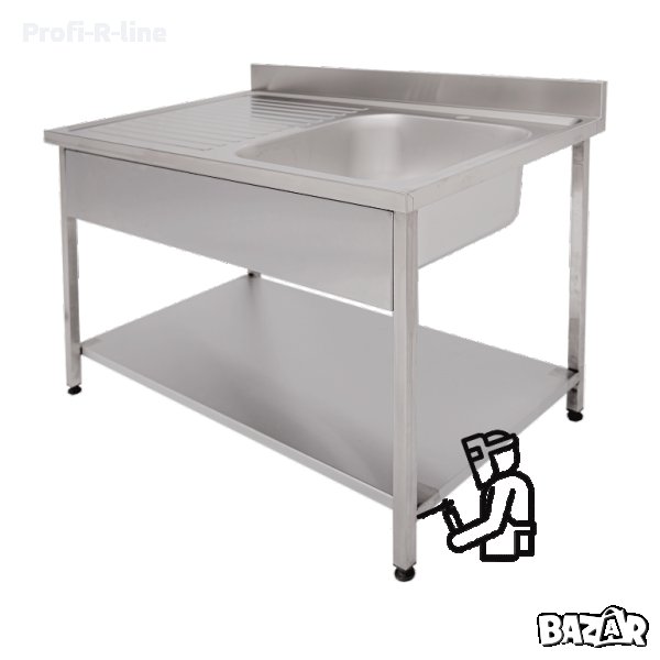 Мивка с работен плот от неръждавейка 1500мм, снимка 1