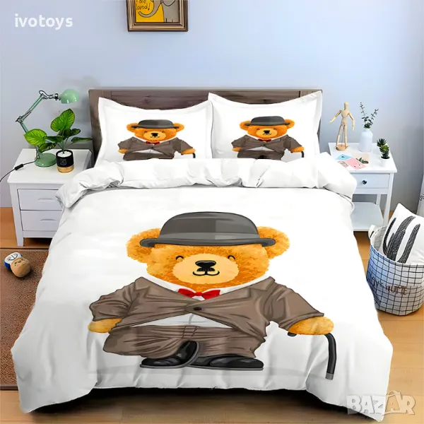 Двулицев спален комплект (размер за приста), Реално изображение, 4 части - Модел WS17217, снимка 1