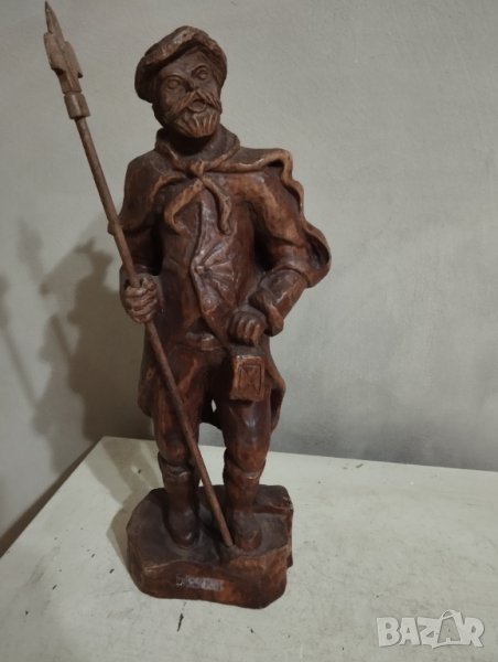 Стара дървена статуетка,ръчна изработка, снимка 1
