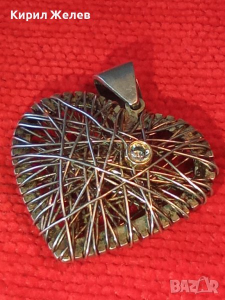 АРТ СЪРЦЕВИДЕН ФИНА РЪЧНА ИЗРАБОТКА МЕДАЛЬОН ПЕНДАНТ СРЕБРО 925 ДИЗАЙНЕРСКИ УНИКАТ 15171, снимка 1