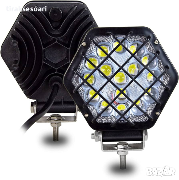 13.5 см 48W Диоден Халоген с Решетка Фар с Решетка Прожектор 12V 24V, снимка 1