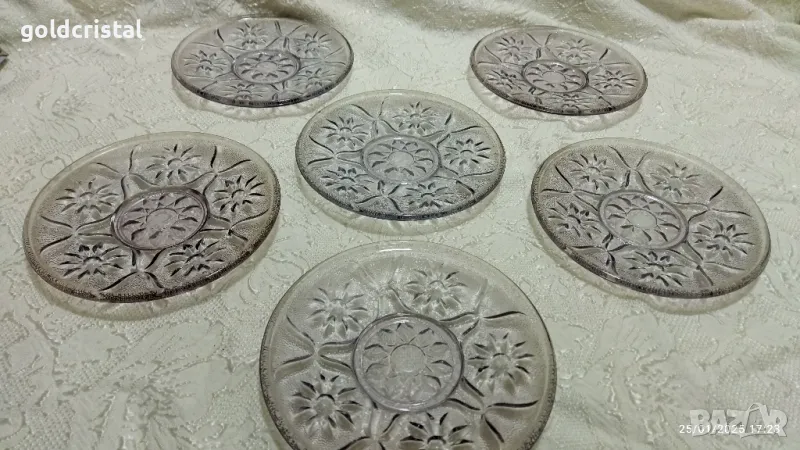 стари стъклени чинийки за десерт , снимка 1