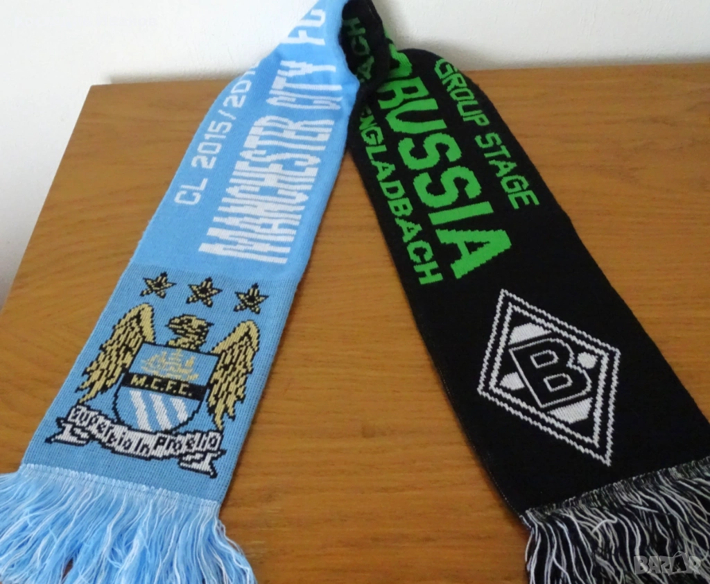 Manchester City vs. Borussia Mönchengladbach футболен шал Манчестър Сити / Борусия Мьонхенгладбах, снимка 1