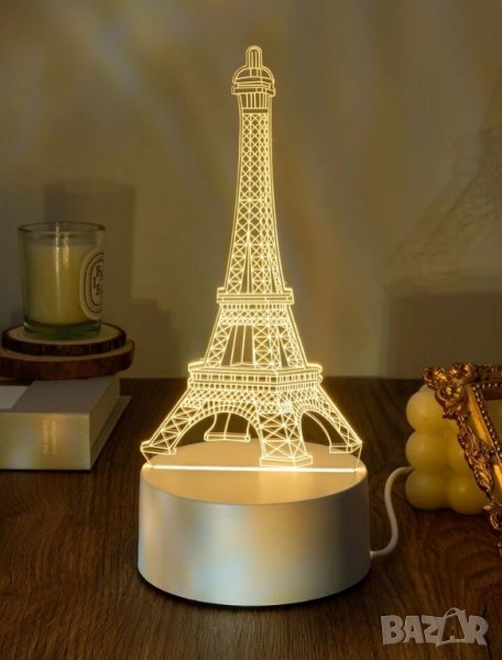 Лед нощна лампа Айфеловата кула за подарък , снимка 1