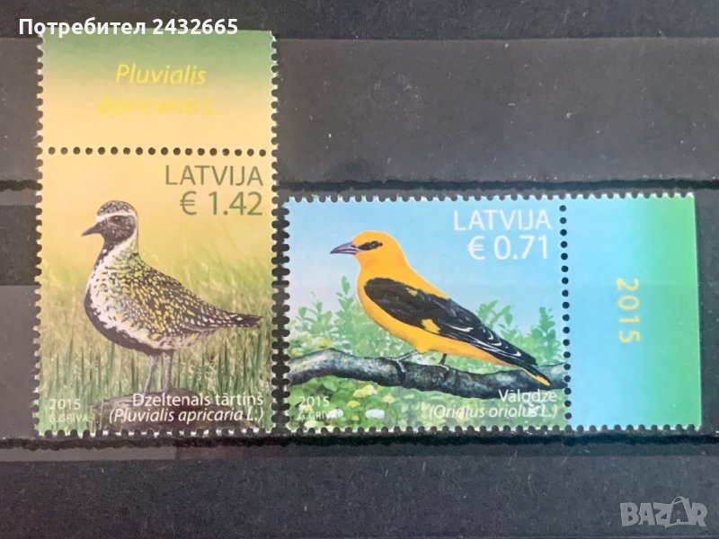 722. Латвия 2015 =  “ Фауна. Птиците на Латвия ”,**,MNH , снимка 1