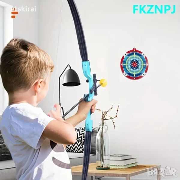 Лък с 8 бр стрели с вендузи и мишена, снимка 1