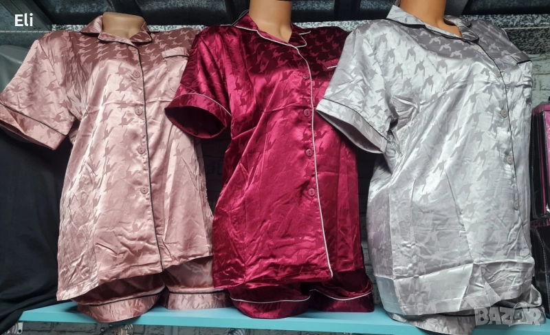 Дамски луксозни сатенени пижами, снимка 1