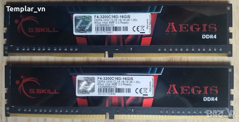 G.skill AEGIS 2x8 DDR4 3200/Micron 2x8 DDR4 2400, снимка 1