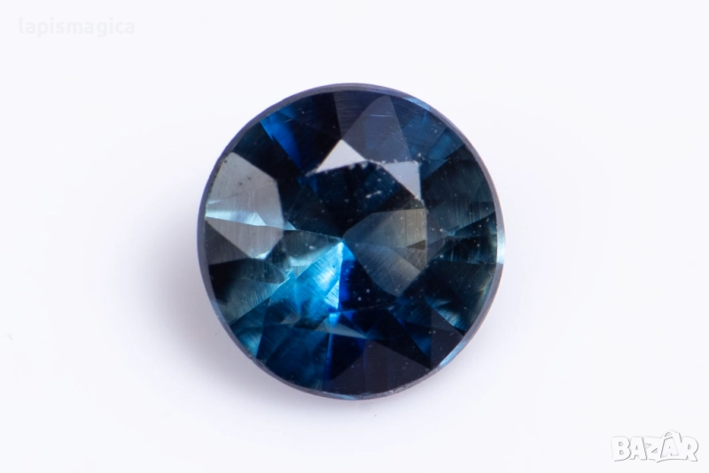 Син сапфир 0.26ct 3.7mm VS нагряван кръгла шлифовка, снимка 1