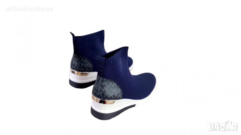 Дамски маратонки от текстилна мрежа тип чорап в тъмно синьо, снимка 1