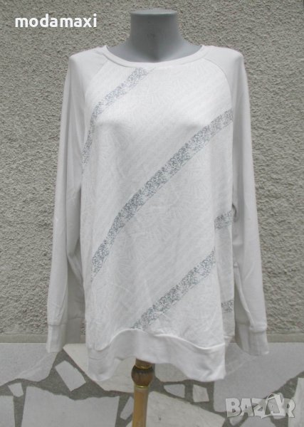 3XL Нова  блуза в бяло и сиво , снимка 1