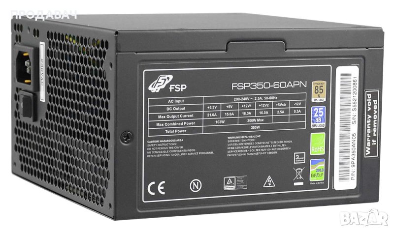 захранване 350W, 85%+ FORTRON FSP350-60APN захранващ блок, снимка 1