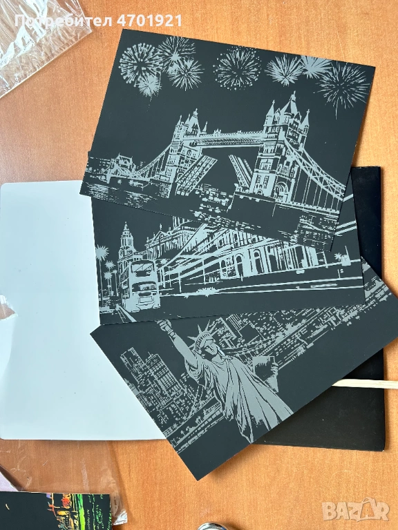 Скреч карти със забележителности - 3бр, снимка 1