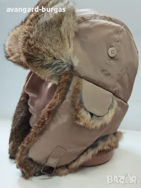 Мъжка заешка шапка ушанка,лукс 175 avangard-burgas , снимка 1