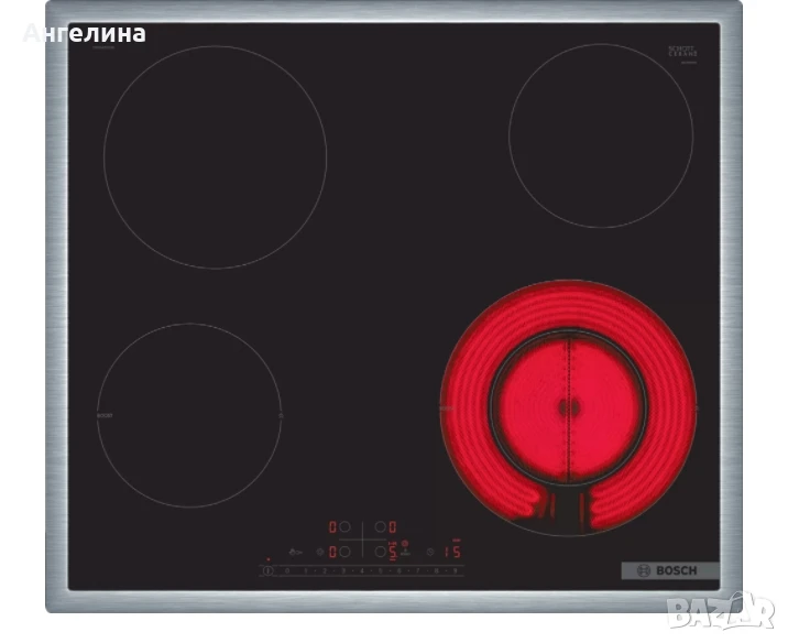 Готварски плот, Bosch PKF645FP3E, SER6, Electric cooktop, 60 cm, Glass-ceramic hob, 4 zones, 1 exten, снимка 1
