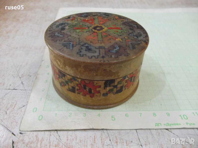 Кутийка кръгла стара дървена, снимка 1