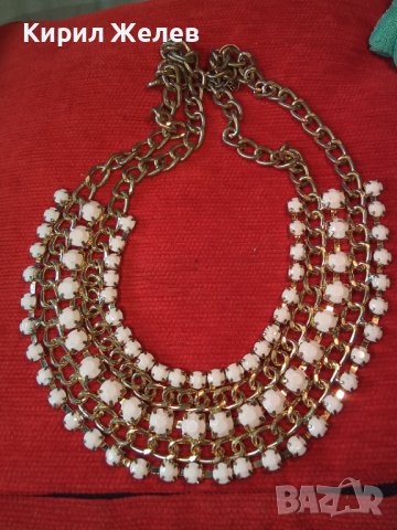РАЗКОШНО КОЛИЕ ОГЪРЛИЦА КАМЪНИ ФАСЕТ ПОЗЛАТА 2360, снимка 2 - Колиета, медальони, синджири - 29767216
