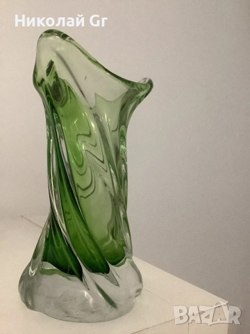 Ваза за.  Цветя. Стъкло  височина 16 см, снимка 2 - Колекции - 52637288