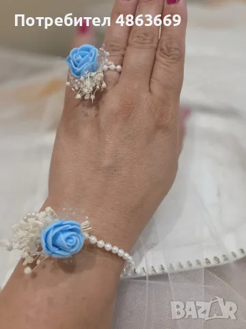 СВАТБЕНИ БУТОНИЕРИ, ГРИВНИ , ПРЪСТЕНИ И КЪСМЕТЧЕТА ЗА ХВЪРЛЯНЕ 💍👰‍♀️🤵, снимка 12 - Декорация - 55715070