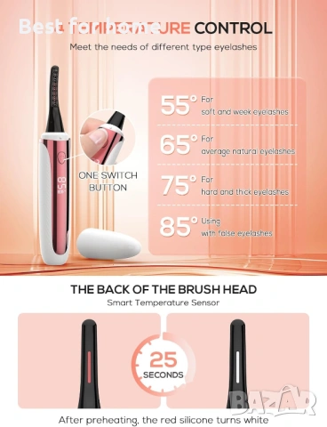 Нагряваща се извиваща машина за мигли, електрическа извиваща машина за мигли тип пръчка, снимка 3 - Други - 53572863