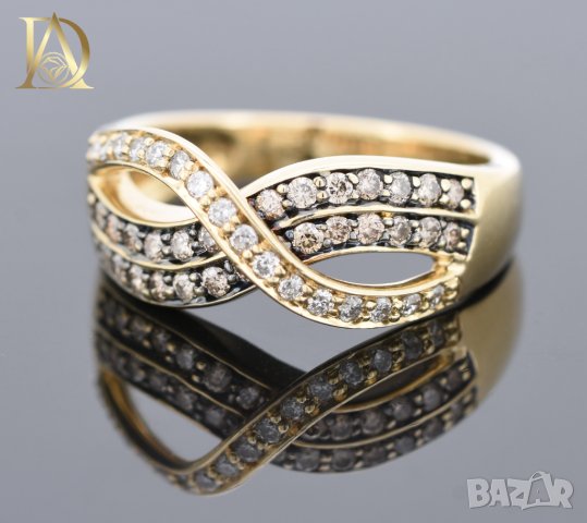 Нов Златен Пръстен с 0.62кт Естествени Брилянти , снимка 2 - Пръстени - 40077060