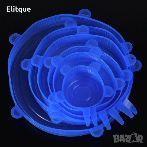 Комплект от 6 броя разтягащи се силиконови капаци, снимка 7 - Други - 52903187